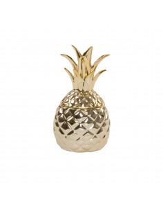 Auksinės spalvos keramikinė, ananaso formos  dėžutė